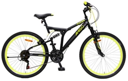 amiGO Fahrräder Amigo Racer - Mountainbike für Jungen und Mädchen - 26 Zoll - Shimano 18-Gang - geeignet ab 150 cm - Vollfederung - mit Handbremse und fahrradständer - Schwarz / Gelb