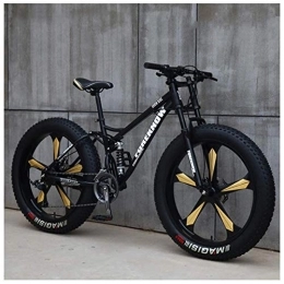 AMITD Mountainbike AMITD Mountainbike MTB, 26 Zoll Fette Reifen Fahrrad, Fahrrad mit Scheibenbremsen, Rahmen aus Kohlenstoffstahl, MTB Fahrrad für Herren und Damen, 21 Speed, Black 5 Spoke