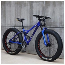 AMITD Fahrräder AMITD Mountainbike MTB, 26 Zoll Fette Reifen Fahrrad, Fahrrad mit Scheibenbremsen, Rahmen aus Kohlenstoffstahl, MTB Fahrrad für Herren und Damen, 27 Speed, Blue Spoke
