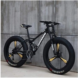 Aoyo Fahrräder Aoyo Mountain Bikes, 26-Zoll-Fat Tire Hardtail Mountainbike, Doppelaufhebung Rahmen und Federgabel Gelände Mountainbike, 21 Geschwindigkeit (Color : 21 Speed, Size : Black 3 Spoke)