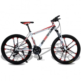 Aoyo Mountainbike Aoyo Mountainbikes, 24-Fach 26-Zoll-fahrräder, Schockabsorbierender Und Variabler Geschwindigkeit Fahrräder Rennrad Racing(Color:Zehn Messer Rad-Weiß Rot)