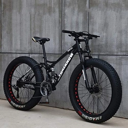 AZBYC Mountainbike AZBYC Mountainbike, 26 Zoll (66 cm), Erwachsene, Fat-Tyre-Mountain-Trail-Bike, 24-Gang-Fahrrad, Rahmen Aus Karbonstahl, Doppelte Vollfederung, Doppelte Scheibenbremse, Black