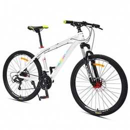 AZYQ Fahrräder AZYQ 27-Gang-Mountainbikes, Hardtail-Mountainbike mit Vorderradaufhängung, All-Terrain-Herrenrad für Erwachsene mit Doppelscheibenbremse, rot, 24 Zoll, Weiß, 24 Zoll