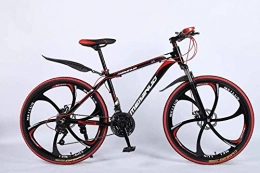 baozge Fahrräder Baozge 26 in Mountainbike mit 24 Gängen, für Erwachsene, leicht, aus Aluminiumlegierung, Full Frame, Federung vorne für Herren, Scheibenbremse, blau, 1-schwarz, 4