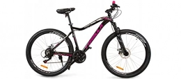 BDW Fahrräder BDW Mountainbike Shimano 21 Gang, Aluminiumrahmen, Schaltung, Scheibenbremse, 27, 5 Zoll Reifen | 19 Zoll Rahmen MTB (Rosa)