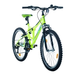 BIKE SPORT LIVE ACTIVE Fahrräder BIKE SPORT LIVE ACTIVE Fahrrad MTB Mountainbike Fully Full Suspension 24 Zoll Bikesport Parallax Shimano 18 Gang (Neon Green Black)