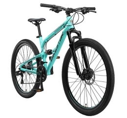 BIKESTAR Fahrräder BIKESTAR Fully Aluminium Mountainbike Shimano 21 Gang Schaltung, Scheibenbremse 27.5 Zoll Reifen | 16.5 Zoll Rahmen Alu MTB Vollgefedert | Mint