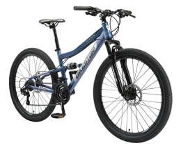 BIKESTAR Mountainbike BIKESTAR Fully Mountainbike Shimano 21 Gang Schaltung, Scheibenbremse 26 Zoll Reifen | 15 Zoll Rahmen MTB Vollgefedert | Blau