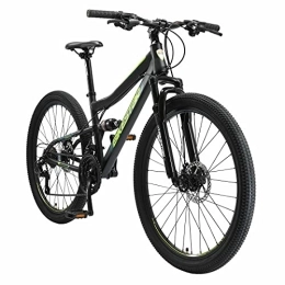 BIKESTAR Fahrräder BIKESTAR Fully Mountainbike Shimano 21 Gang Schaltung, Scheibenbremse 26 Zoll Reifen | 15 Zoll Rahmen MTB Vollgefedert | Schwarz