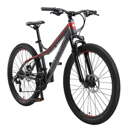 BIKESTAR Fahrräder BIKESTAR Hardtail Aluminium Mountainbike Shimano 21 Gang Schaltung, Scheibenbremse 26 Zoll Reifen | 16 Zoll Rahmen Alu MTB | Grau & Rot