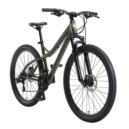 BIKESTAR Mountainbike BIKESTAR Hardtail Aluminium Mountainbike Shimano 21 Gang Schaltung, Scheibenbremse 27.5 Zoll Reifen | 17 Zoll Rahmen Alu MTB | Oliv & Grau