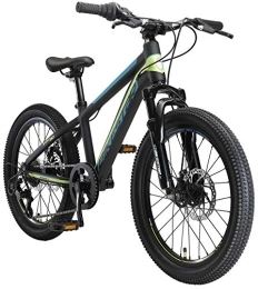 BIKESTAR Mountainbike BIKESTAR Kinder Fahrrad Aluminium Mountainbike 7 Gang Shimano, Scheibenbremse ab 6 Jahre | 20 Zoll Kinderrad MTB | Schwarz Grün