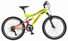 breluxx Fahrräder breluxx 24 Zoll Mountainbike Kinderfahrrad Vollfederung Goblin Sport gelb, 18 Gang Shimano - Modell 2019
