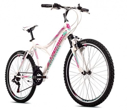 breluxx Mountainbike breluxx® 26 Zoll Kinderfahrrad Mountainbike Hardtail Diavolo600 FS Sport, weiß-türkis-pink, 18 Gang Shimano - Made in EU