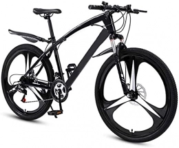 CCLLA 26-Zoll-Mountainbikes, Hardtail-Mountainbike mit Doppelscheibenbremse, Unisex-Outdoor-Fahrrad, MTB-Bikes mit Vollfederung, Outdoor-Rennradfahren, 24-Gang, Schwarz 3-Speichen