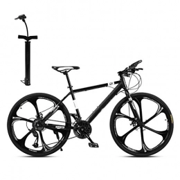 CXQ Fahrräder CXQ 26-Zoll-Mountainbikes für Erwachsene, Mountain Trail Bike, 30-Gang-Doppelscheibenbremsen und Urban Mountainbike mit integrierter Radgeschwindigkeit für Männer und Frauen im Freien reiten, Schwarz