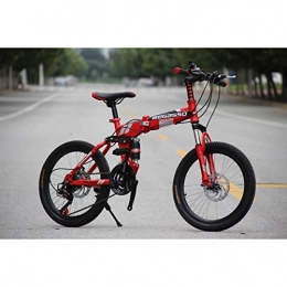 Dapang Fahrräder Dapang Klappbares Mountainbike, 20"Zoll Stahlrahmen, 21-Gang-Kotflügel vorne und hinten, mechanische Bremse vorne und hinten, Red