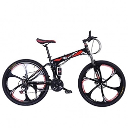 Dapang Fahrräder Dapang Mountainbike, 26-Zoll-Faltrad mit stabilem 6-Speichen-Stahlrad, Premium-Vollfederung und Shimano 24-Gang-Getriebe, 7, 26