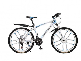 DGAGD Fahrräder DGAGD 24-Zoll-Mountainbike-Fahrrad männliche und weibliche Erwachsene mit Variabler Geschwindigkeit zehnrad stoßdämpfendes Fahrrad-weiß Blau_27 Geschwindigkeit