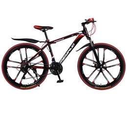 DGAGD Fahrräder DGAGD 26 Zoll Doppelscheibenbremse mit Variabler Geschwindigkeit Mountainbike aus Aluminiumlegierung mit zehn Schneidrädern-Schwarz Rot_27 Geschwindigkeit