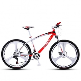 DGAGD Fahrräder DGAGD Mountainbike Fahrrad mit Variabler Geschwindigkeit 24 Zoll Doppelscheibenbremsen Doppelstoßdämpfer Ultraleichtes Dreirad-weiß Rot_21 Geschwindigkeit