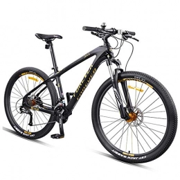 DJYD Fahrräder DJYD Hardtail Mountainbike, 27, 5 Zoll Big Wheels Mountain Trail Bike, Carbonrahmen Mens-Frauen-All Terrain Mountain Bike, Gold, 30 Drehzahl FDWFN (Color : Gold, Size : 27 Speed)