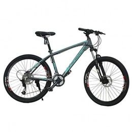 Dsrgwe Fahrräder Dsrgwe Mountainbike, 26inch Mountainbike, Aluminiumlegierung Fahrräder, 17" Rahmen, Doppelscheibenbremse und Vorderradaufhängung, 27 Geschwindigkeit (Color : Gray+Green)