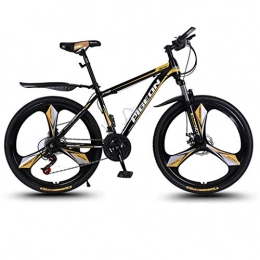 Dsrgwe Mountainbike Dsrgwe Mountainbike, 26inch Mountainbike, Hardtail Carbon-Stahlrahmen Fahrrad, Doppelscheibenbremse und Vorderradaufhängung, Mag Räder, 24-Gang (Color : Gold)
