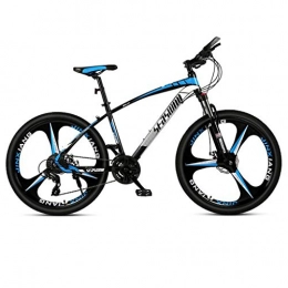 Dsrgwe Fahrräder Dsrgwe Mountainbike, Mountainbike, Bergfahrräder Hardtail, Doppelscheibenbremse und Vorderradaufhängung, Stahl-Rahmen, 26-Zoll-Rad-Mag (Color : Black+Blue, Size : 24 Speed)