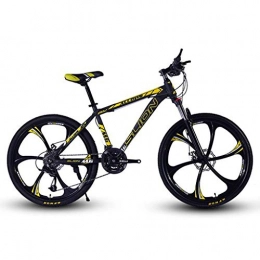 Dsrgwe Mountainbike Dsrgwe Mountainbike, Mountainbike, Stahlrahmen Bergfahrräder Hardtail, Doppelscheibenbremse und Vorderradaufhängung, 26inch Rad (Color : Black+Yellow, Size : 21 Speed)