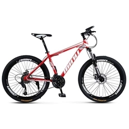 DULPLAY Fahrräder DULPLAY Erwachsene MTB, Hoch-kohlenstoffstahl Fahrrad Mit Front-aufhängung, Leicht Dual-scheiben-Bremse Mountainbike Rot 26", 24-Gang