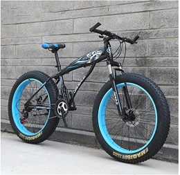 IMBM Fahrräder Erwachsene Mountain Bikes, Jungen Mädchen Fat Tire Mountain Trail Fahrrad, Doppelscheibenbremse Hardtail Mountainbike, High-Carbon Stahlrahmen, Fahrrad (Color : Blue a, Size : 26 Inch 27 Speed)