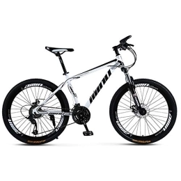 MSM Fahrräder Erwachsene MTB, Leicht Dual-scheiben-Bremse Mountainbike, Hoch-kohlenstoffstahl Fahrrad Mit Front-aufhängung Weiß Und Schwarz 26", 30-Gang