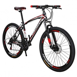 Extrbici Mountainbike Extrbici X1 Moutain Bikes 21 Gang Dual Disc Brake 27, 5 Rder Federgabel, schwarz / rot