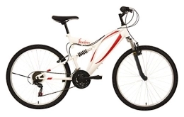 F.lli Schiano Fahrräder F.lli Schiano Freedom - Mountainbike Unisex mit double suspension, Weiß / rot, Shimano Schaltwerk, 26 Zoll