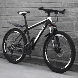Generic Mountainbike Fahrrad, Bergfaltrad Doppelstoßdämpfer aus Kohlenstoffstahl 26 Zoll (Color : White, Size : 24 Speed)