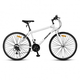 XIAXIAa Fahrräder Fahrrad, Mountainbike, 24-Gang-Fahrrad, für Erwachsene und Jugendliche, mit 26-Zoll-Rad und kohlenstoffhaltigem Stahlrahmen, Doppelscheibenbremse, nicht leicht zu verformen / White / 172x98cm