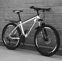 Generic Mountainbike Fahrrad, Mountainbike 26-Zoll-Rad ?Unisex Dual Suspension High-Carbon Steel City Road Fahrrad (Color : White, Size : 24 Speed)