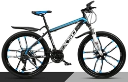 Generic Fahrräder Fahrrad, Mountainbike 26-Zoll-Stoßdämpfung aus Kohlenstoffstahl mit Variabler Geschwindigkeit, Stadtstraßenfahrrad (Color : White Blue, Size : 30 Speed)