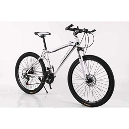 WEHOLY Mountainbike Fahrrad Mountainbike Rahmen MTB Fahrrad High Carbon Stahl 21 Geschwindigkeiten 24 'Rad Mountainbike Scheibenbremsen, Weiß