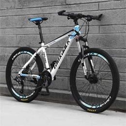 Generic Mountainbike Fahrrad, Mountainbike Stahlrahmen 26 Zoll Doppelscheibenbremse City Road Fahrrad for Erwachsene (Color : White Black, Size : 27 Speed)