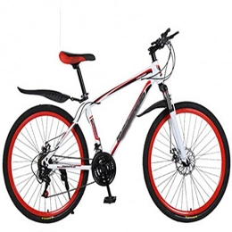 WXXMZY Mountainbike Fahrräder Aus Aluminiumlegierung, Fahrräder Für Männer Und Frauen Aus Kohlefaser, Doppelscheibenbremsen, Ultraleichte Integrierte Mountainbikes (Color : White Red, Size : 24 inches)