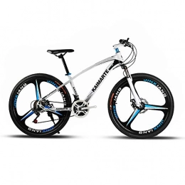 FJW Fahrräder FJW Unisex-Mountainbike 21 / 24 / 27 Geschwindigkeit Stahlrahmen mit hohem Kohlenstoffgehalt 26 Zoll 3-Speichen-Räder mit Scheibenbremsen und Federgabel, White, 27Speed
