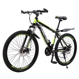 FXMJ Fahrräder FXMJ Herren Mountainbikes, 24-Gang Mountainbike, Doppelscheibenbremse Rahmen aus Kohlenstoffstahl, Mountainbike mit Vorderradaufhängung, 26 Zoll, Grün