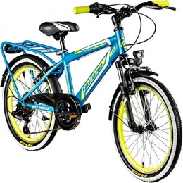 Galano Mountainbike Galano 20 Zoll MTB Jugendfahrrad Adrenalin Kinderfahrrad Mountainbike, Farbe:blau / gelb