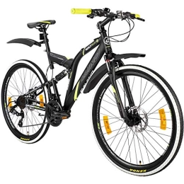 Galano Fahrräder Galano 26 Zoll MTB Fully Volt DS Mountainbike Scheibenbremsen Jugendfahrrad (schwarz / grün)