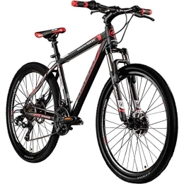 Galano Fahrräder Galano 27, 5 Zoll 650B MTB Toxic Mountainbike Scheibenbremsen (schwarz / rot, 46 cm)