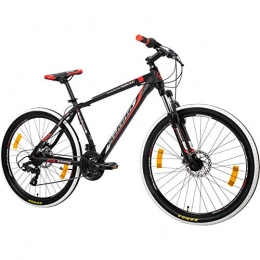 Galano Fahrräder Galano 27, 5 Zoll 650B MTB Toxic Mountainbike Scheibenbremsen Shimano (schwarz / rot, 51 cm)