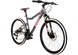 Galano Fahrräder Galano GX-26 26 Zoll Damen / Jungen Mountainbike Hardtail MTB (grau / pink, 38cm)