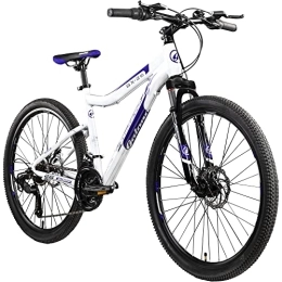 Galano Fahrräder Galano GX-26 26 Zoll Damen / Jungen Mountainbike Hardtail MTB (Weiss / lila, 38cm)
